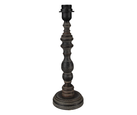 Starinsko črno leseno podnožje svetilke 12x37 cm