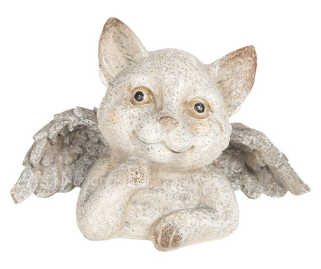 Siva figurica od poliresina Mačka 21x11x14 cm