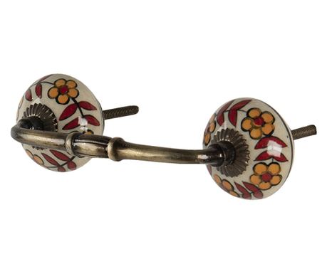 Set 4 mânere mobilier fier cupru ceramică 14x4x3 cm