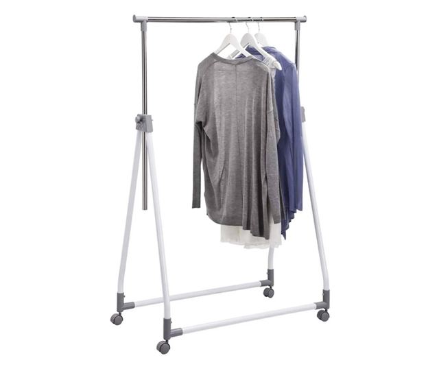 Подвижна закачалка за дрехи, С колела, Регулируема, Метал, 92 х 48 х ...