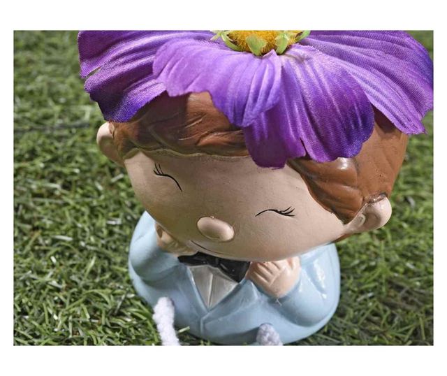 2 darabos kerámia virágcserép szett, 8,5x8x16,5 cm