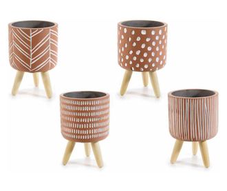 Set od 4 keramičke posude za cvijeće 11x16 cm