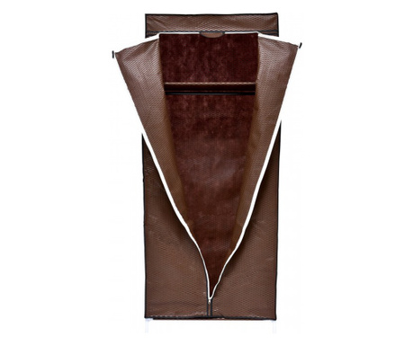 Dulap din material textil, cu structura metalica, 70 x 45 x 160 cm, Blueberg WD003 (maro)