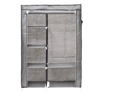 Dulap din material textil, cu structura metalica, 105 x 45 x 160 cm, BluebergWD005 (gri)