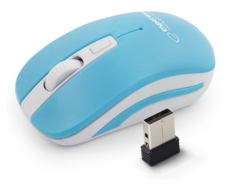 Безжична мишка Esperanza EM126WB, Bluetooth, 800/1200/1600 DPI, Батерии, Син/бял