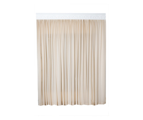 Bézs színű függöny, selyem fátyol, DolceSara 018, hálóval 400x250