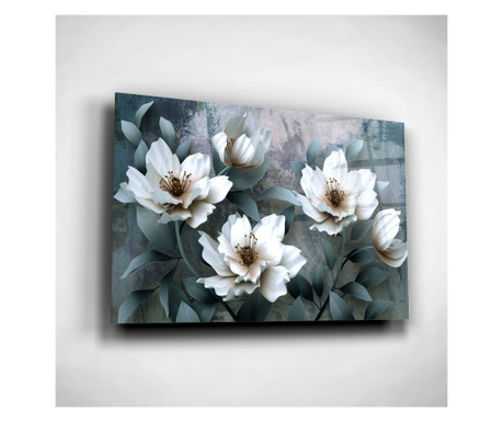 Стъклена картина, White Blossom, 70x100cm