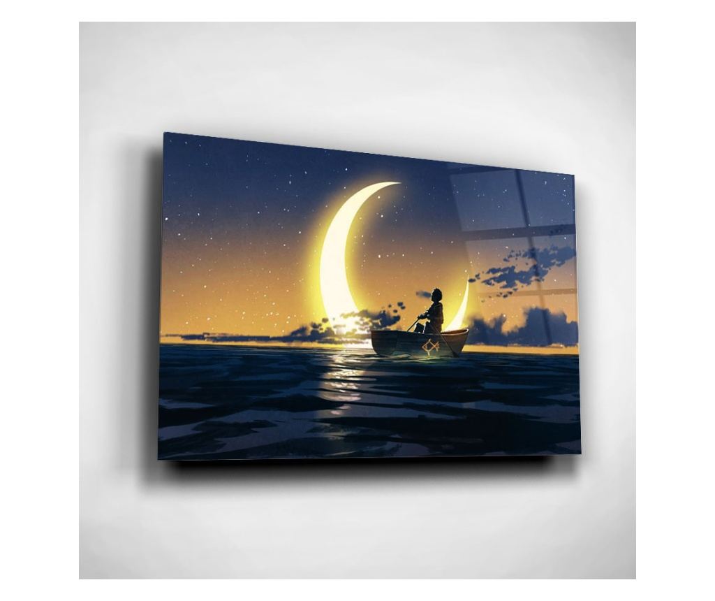 üvegkép, Rowing of The Moon, 70x100cm - Vivre