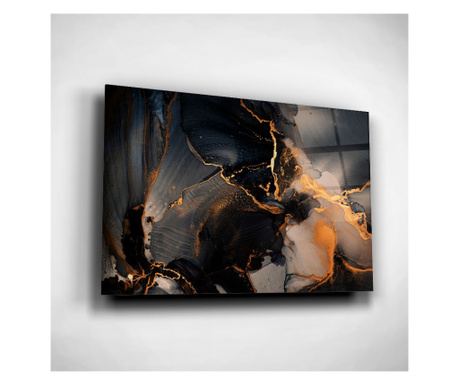 Tablou Sticla, Golden Abstract Marble, 50x70cm Tablou Canvas
