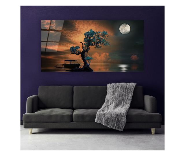 Tablou Sticla, Blue Tree, 60x120cm