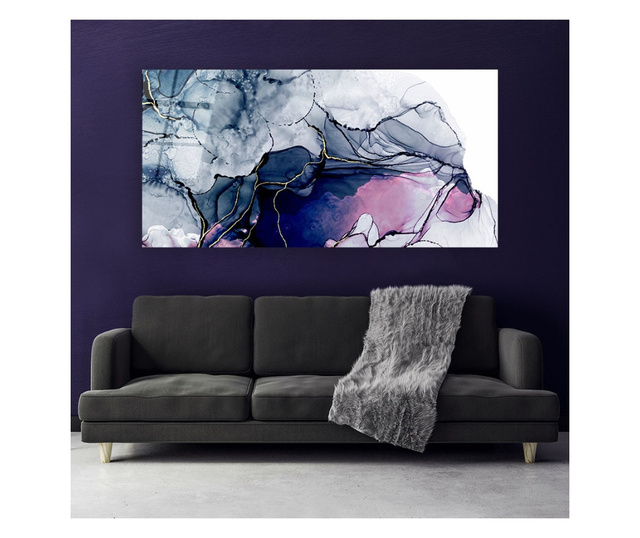 Tablou Sticla, Dark Purple Abstract, 60x120cm