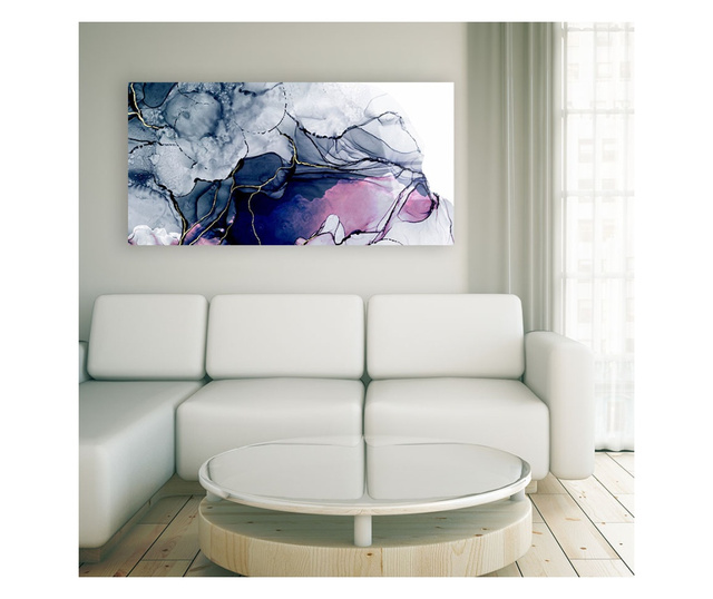 Tablou Sticla, Dark Purple Abstract, 60x120cm