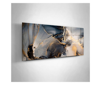 Tablou Sticla, Golden Abstract Marble, 60x150cm