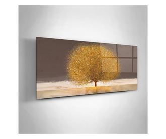 Tablou Sticla, Golden Leaves Tree, 60x120cm