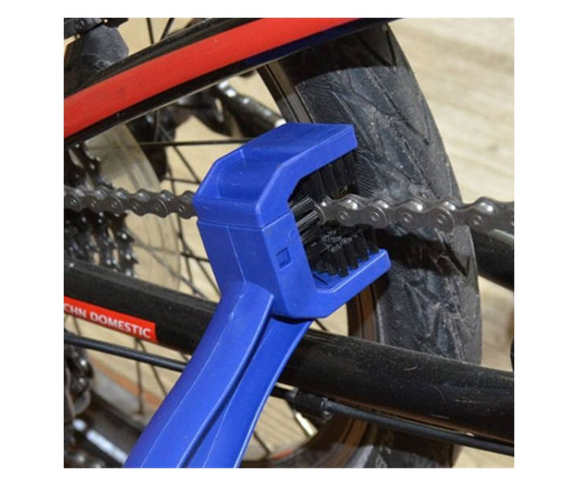 Четка за почистване на велосипедни вериги, найлон/ABS, синьо/черно
