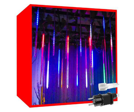 Instalatie luminoasa tip perdea, exterior/interior, 288 LED, multicolor, IP44, 3.5 m, Isotrade