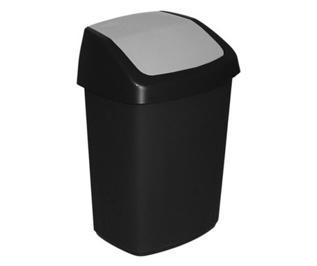 Кош за боклук с капак на панти, Curver, пластмаса, черен, 25 L, 27.8x34.6x51.1 cm