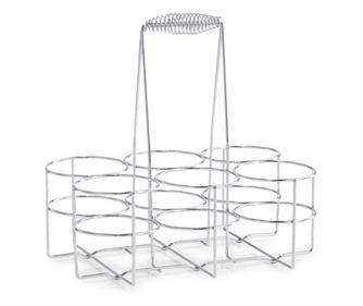 Suport sase sticle vin Zeller, metal, 32x22x31 cm, argintiu