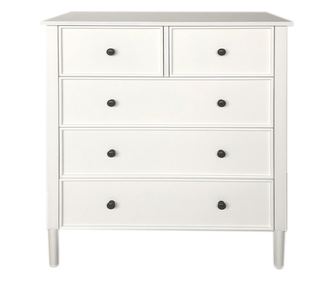 Teana fekete-fehér MDF komód, 80x40x95 cm