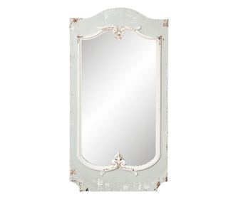 Zidno ogledalo, drvo, starinski sivo, 56x5x110 cm