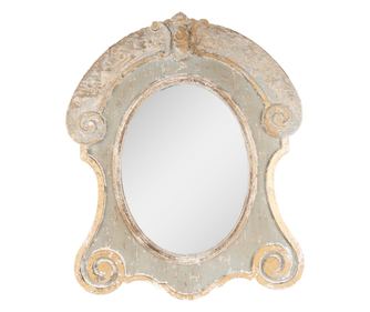 Zidno ogledalo, bež i smeđe, starinski izgled drva, 69x3x84 cm