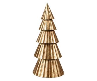 Decoratiune brad Craciun fier auriu 14x30 cm