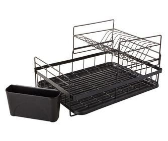 Suport pentru vase 07121, 2 nivele, suporturi pentru ustensile, negru