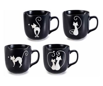 Set od 8 porculanskih šalica Cats 9x10 cm, 400 ml