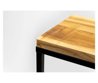 Suport etajera 4 ghivece flori Le Mans M din metal negru, cu polite din stejar, 40x40x92 cm, cod 111041