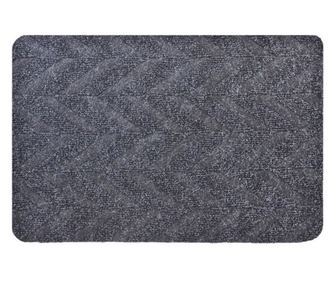 Изтривалка, За входна врата, Релефни линии, Каучук, 57x38x0,50 см, Сив