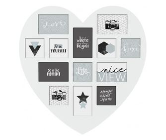 Ansamblu rame foto White Heart, MDF,  59 x 1,8 x H 61 cm