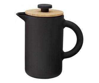 Presa franceza pentru cafea din gresie neagra si capac din bambus, Theo, 800 ml