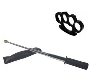 Rugalmas teleszkópos botkészlet ezüst, gumihevederes nyéllel, 47 cm + fekete doboz 1 cm vastagságban
