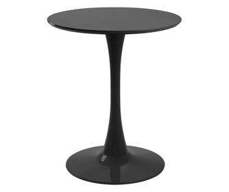 RAKI NIKKO Masa rotunda neagra, D60xh76cm, blat MDF melaminat, picior si baza metalica