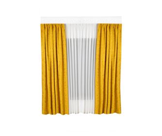 Set de 2 draperii semiopace,galben,DolceSara030,cu rejansa,200x250