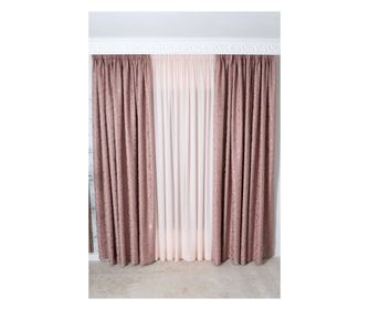 Set de 2 draperii semiopace,roz,DolceSara039,cu rejansa,300x250