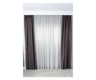 Set de 2 draperii semiopace,gri,DolceSara044,cu rejansa,400x250