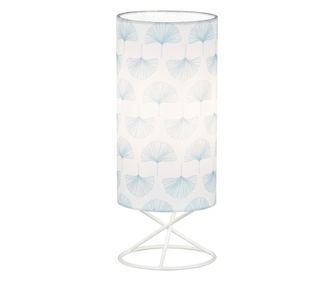 Fém és textil asztali lámpa kék és fehér színben Avam 10x10x25 cm