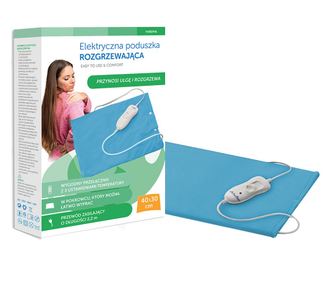 Perna cu incalzire electrica Sanity MediFlower, 40 x 30 cm, 3 trepte de incalzire, material placut, lavabil, Turcoaz