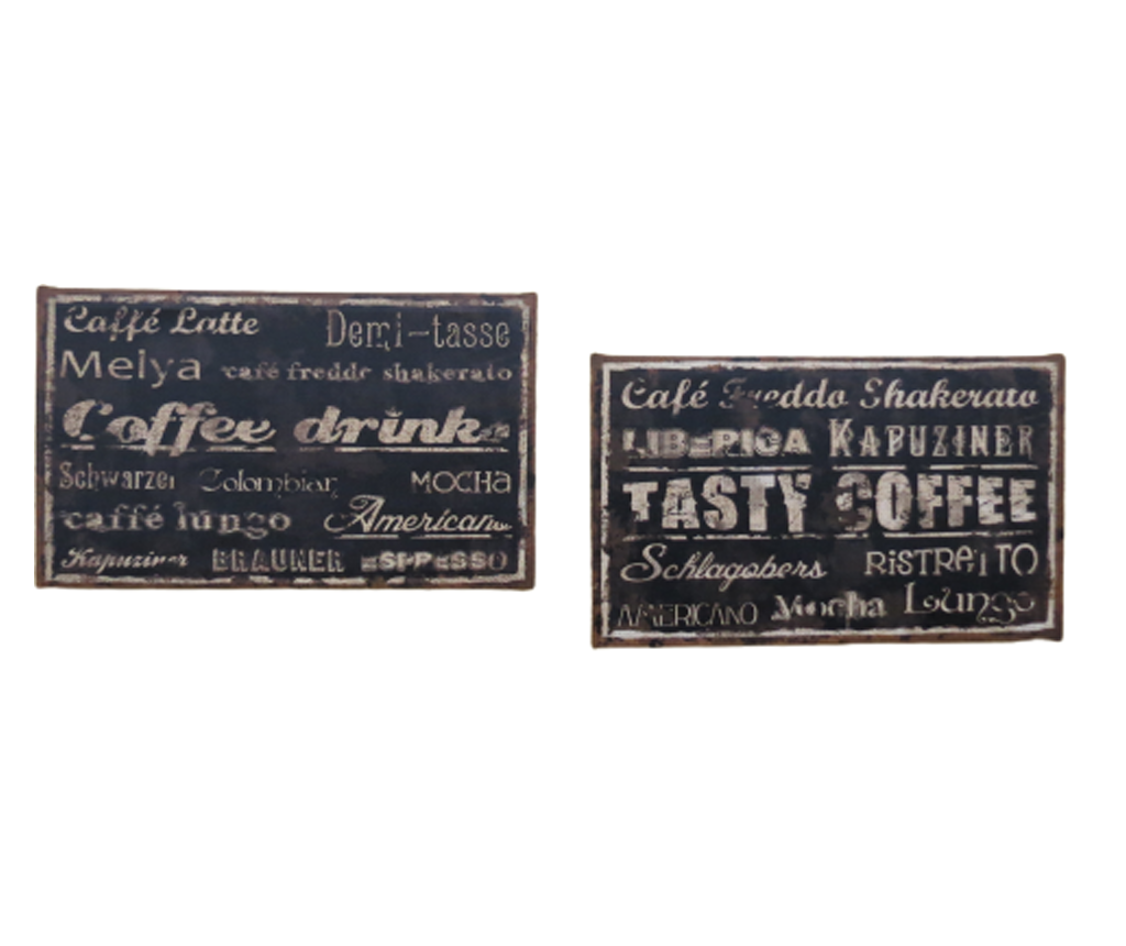 Vintage Coffee Canvas Art Set, 50x30x2 cm, 2 Pieces