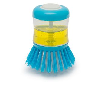 Ščetka za posodo z dozirnikom za detergent - modra