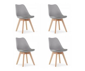 Set 4 scaune bucatarie/living, Artool, Mark, PP, lemn, gri, 49x42x82 cm