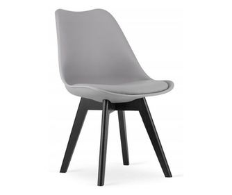 Scaun bucatarie/living, Mercaton, Mark, PP, lemn, gri si negru, 49x55.5x82.5 cm