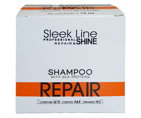 SLEEK LINE - Sampon REPARATOR Set 40 Plicuri x 15ml