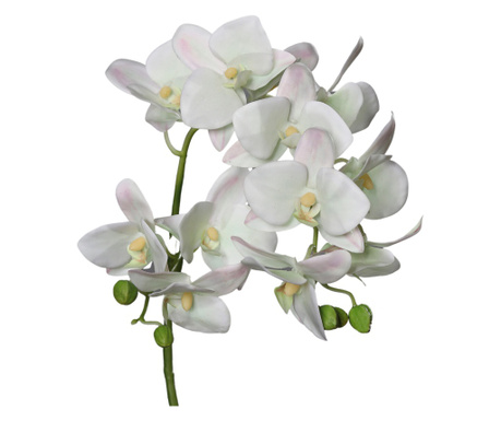 Orhidee artificiala alb verzui cu aspect natural 83 cm