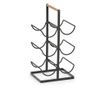Suport 6 sticle vin Zeller, metal, 23.5x20x46 cm, negru