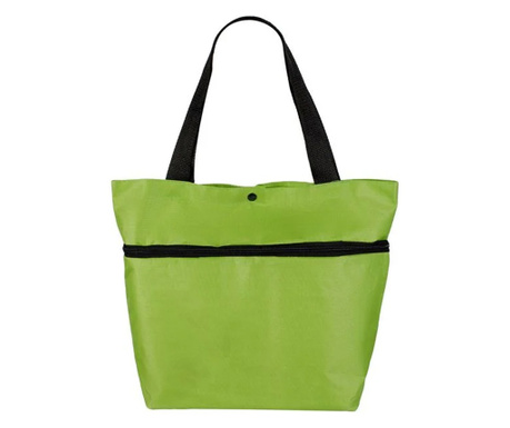 Чанта, Сгъваема, С колелца, 2 метални стойки, Полиестер, 45х39х13 см, Зелен