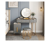 Set toaletni stol, LED ogledalo, komoda, siva boja, 100×40×78h cm