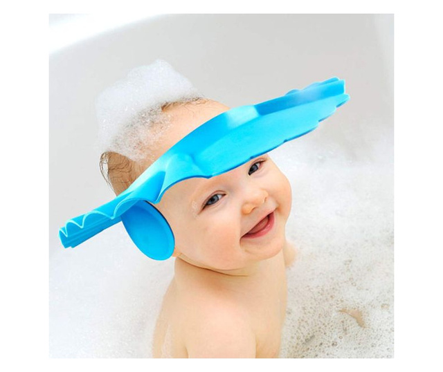 Регулируема шапка Mercaton® за душ или бръснене с козирка и защита за уши за деца 0-6 години, синя