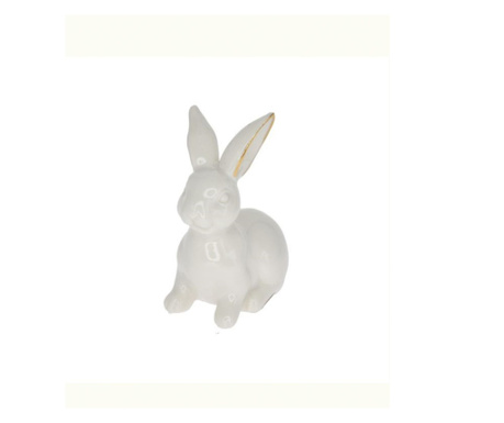 Figurina iepuras alb, sezut, 6,7x3,8x8,3 cm